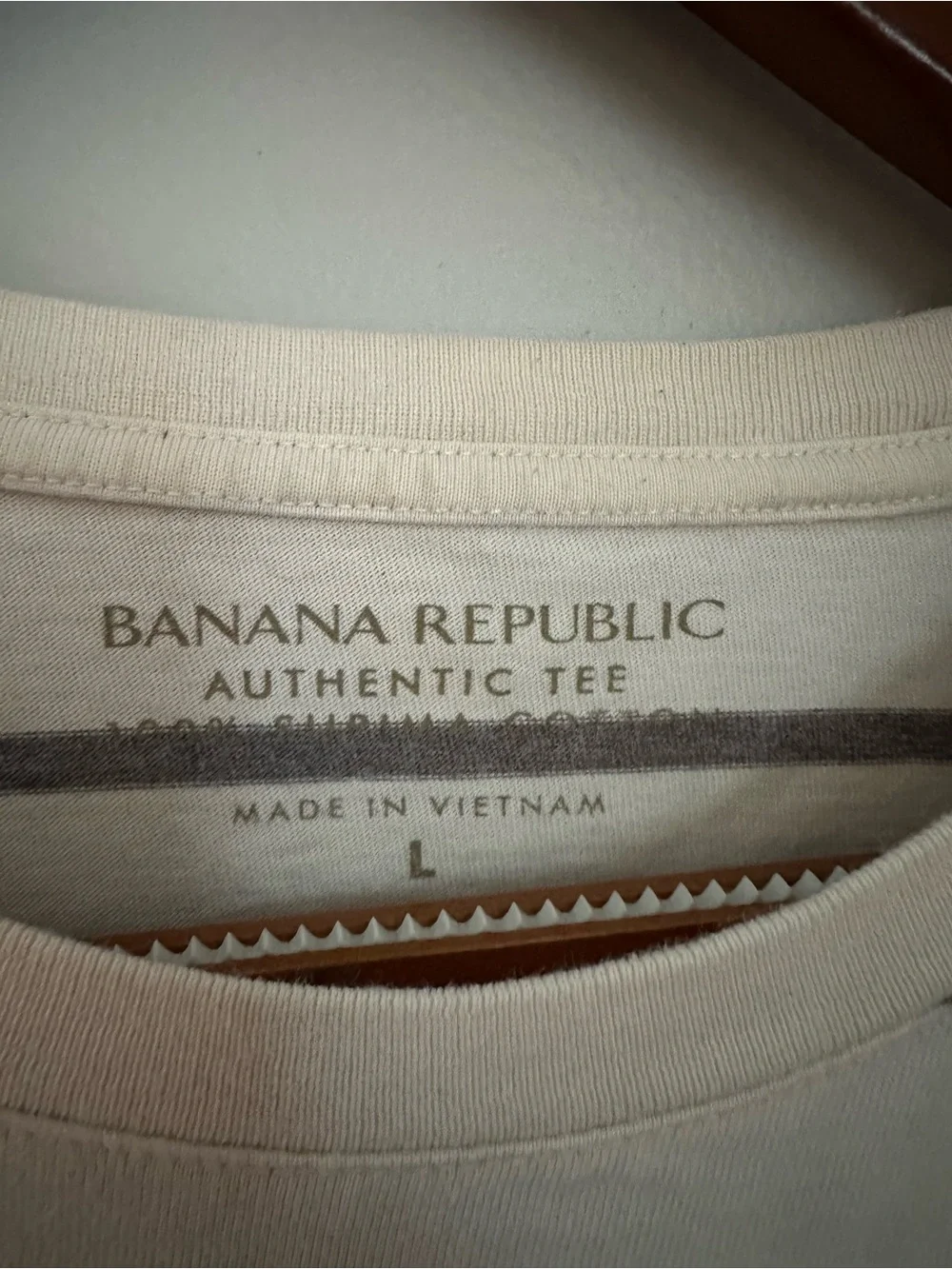 Banana Republic White and Gray Striped Long Sleeve Pocket Tee